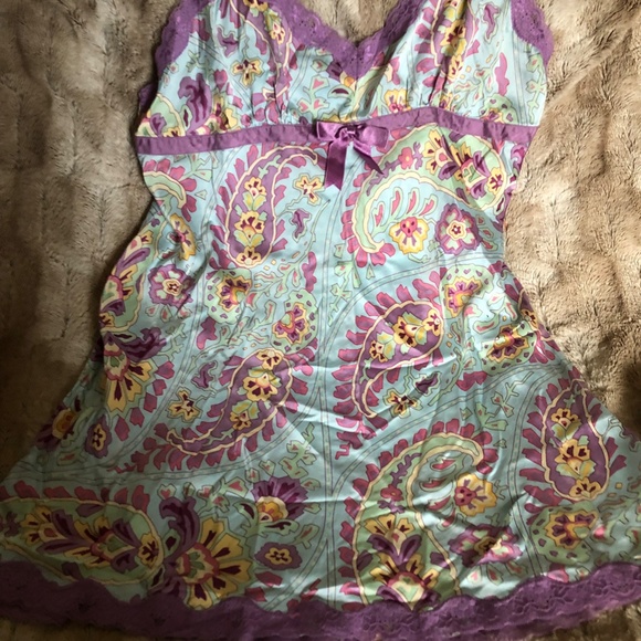 LUXURY NICK&NORA 100%SILK CHEMISE, RARE PLUS SIZEXXL,VHTF, EUC,VIBRANT, ELEGANT - Picture 2 of 16